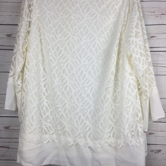 Charter Club White/Ivovy Lace Top - Picture 4 of 6